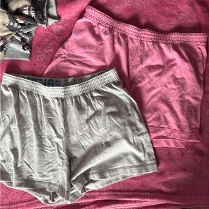 Women's Pink and Gray Sleep Shorts